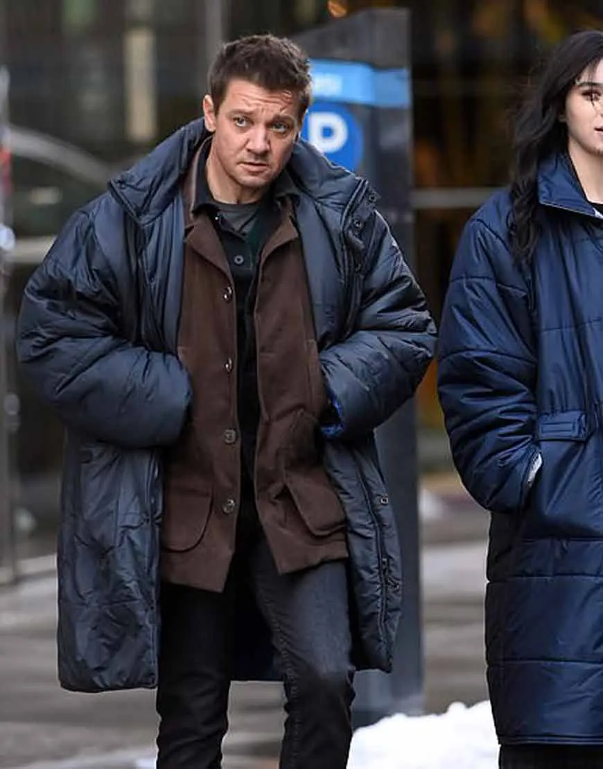 Hawkeye Jeremy Renner Blue Coat | Clint Barton Puffer Coat | Ujackets