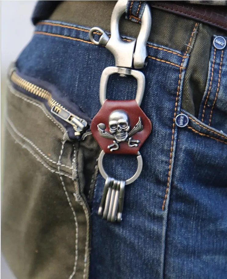 Heavy Skull Waist Biker Wallet Keychain