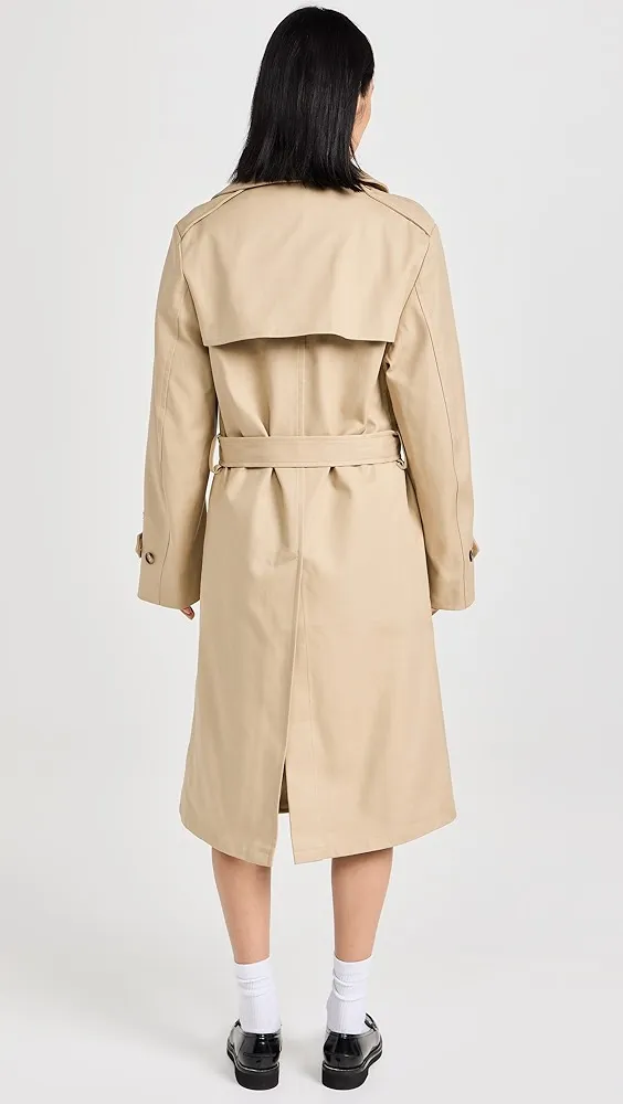 HOMMEGIRLS   Classic Khaki Trench Coat 