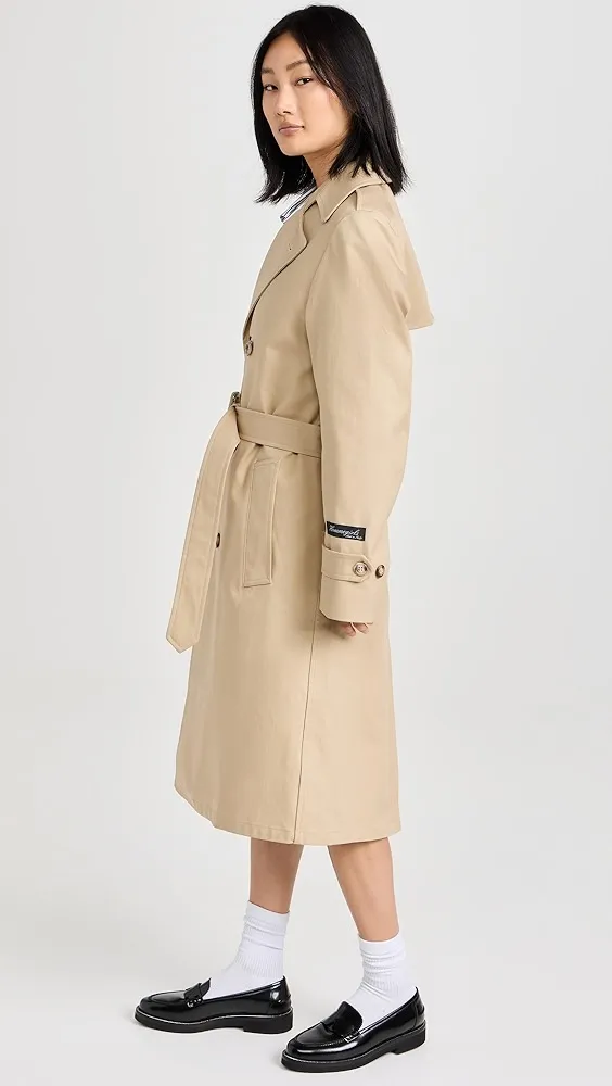 HOMMEGIRLS   Classic Khaki Trench Coat 