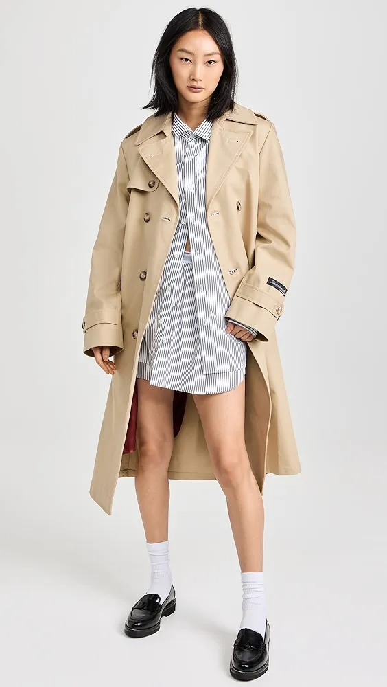 HOMMEGIRLS   Classic Khaki Trench Coat 