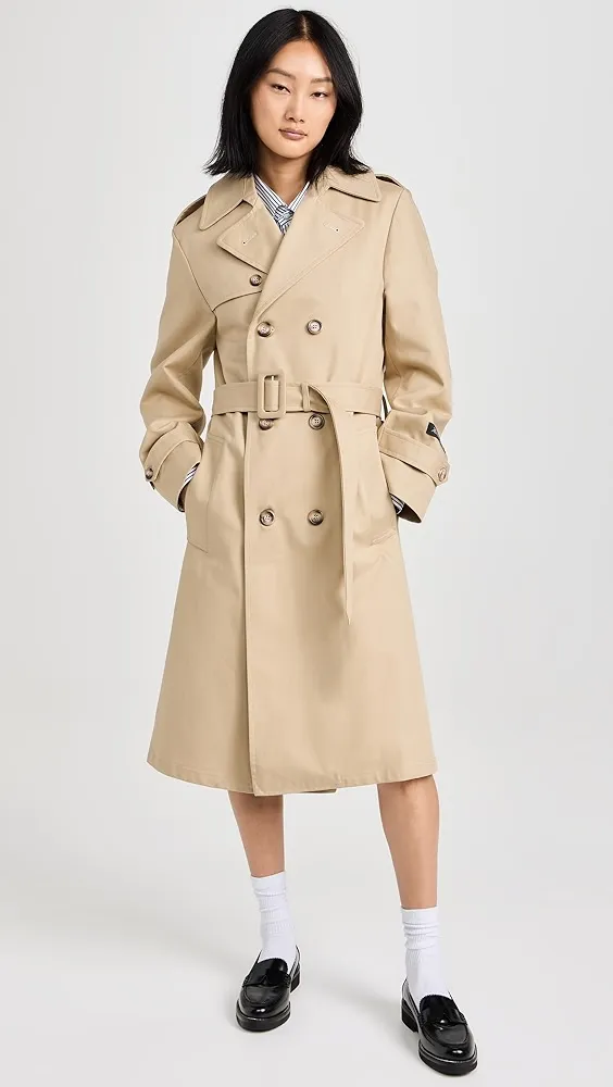 HOMMEGIRLS   Classic Khaki Trench Coat 