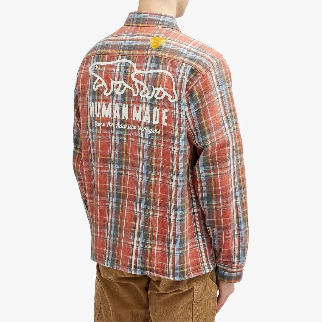 HUMAN MADE  |Glen Patterns Tartan Heart Long Sleeves Cotton Logo Shirts