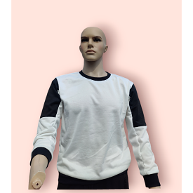 INSTOCK: BLACK AND WHITE LIGHTWEIGHT SWEATSHIRT