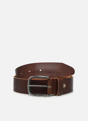 Jack & JonesJACPAUL LEATHER BELT NOOS - Marrone