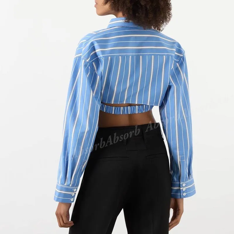 JACQUEMUS  |Bridal Stripes Casual Style Long Sleeves Cotton Party Style