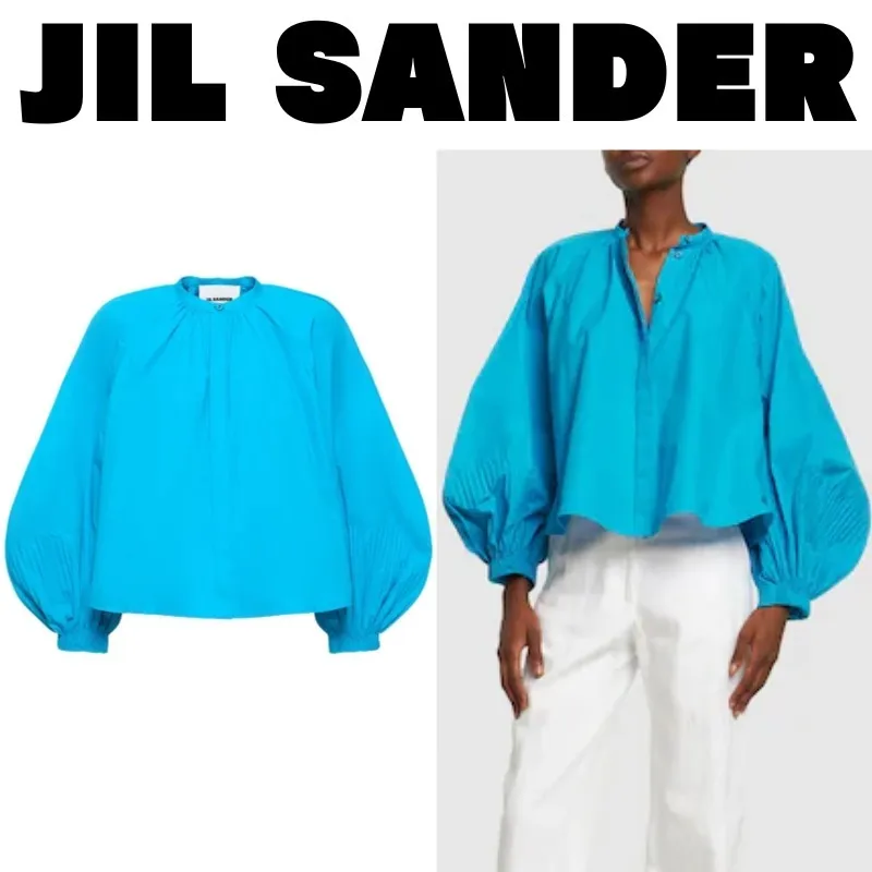 Jil Sander  |Casual Style Long Sleeves Plain Cotton Elegant Style