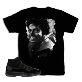 Jordan 11 Cap and Gown MJ Thriller Shirt