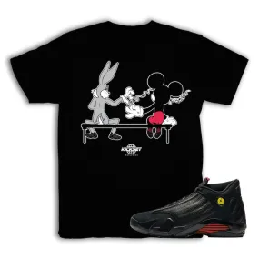 Jordan 14 Last Shot Bugs and Mickey Shirt