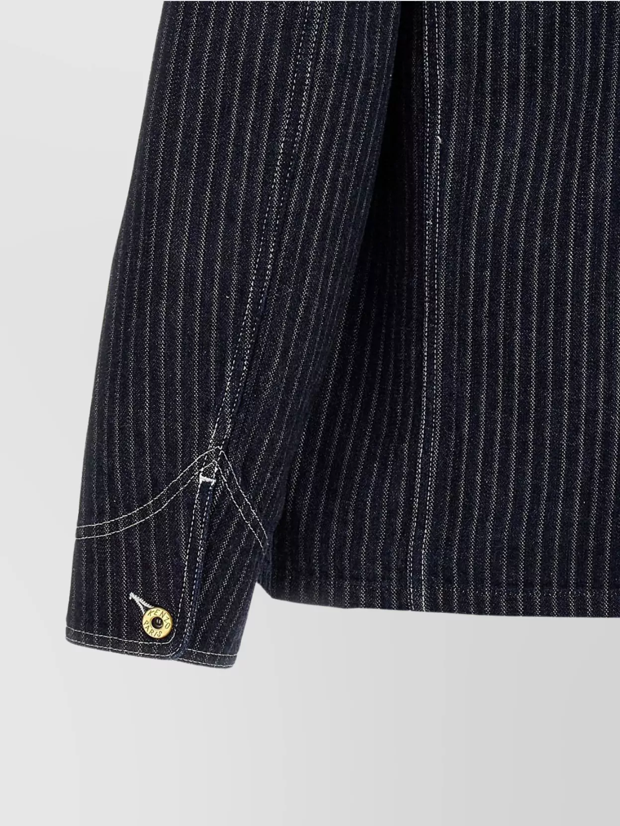 Kenzo   Striped logo button jacket with multiple pockets