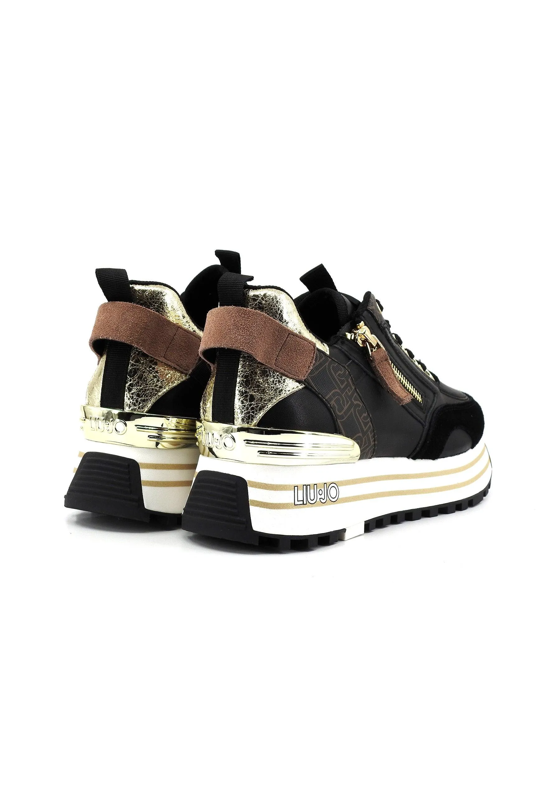 LIU JO Maxi Wonder 72 Sneaker Donna Black Brown BA4057PX454