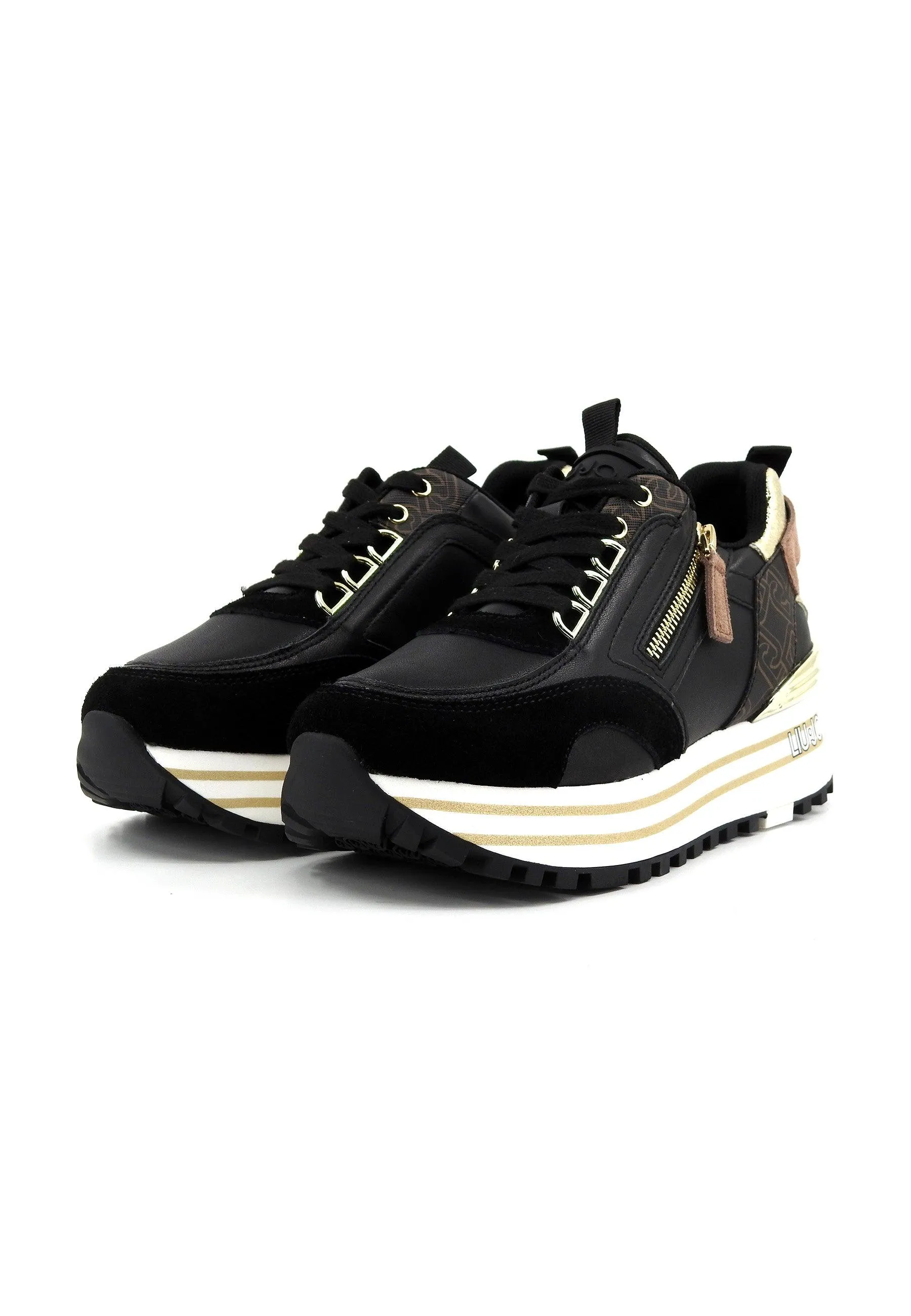 LIU JO Maxi Wonder 72 Sneaker Donna Black Brown BA4057PX454