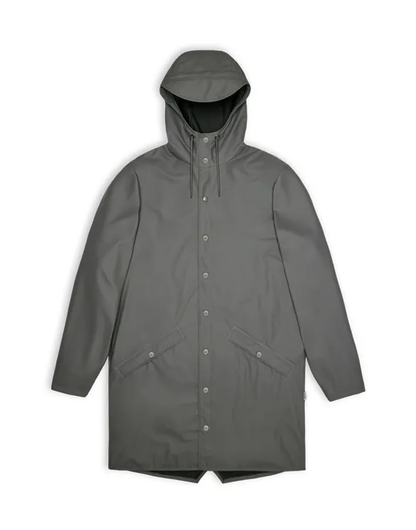 Long Jacket Grey Vihmajakk | Rains