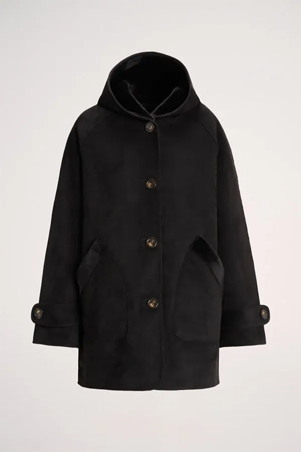 Luisa Spagnoli SPESSORE BLACK HOODED REVERSIBLE JACKET