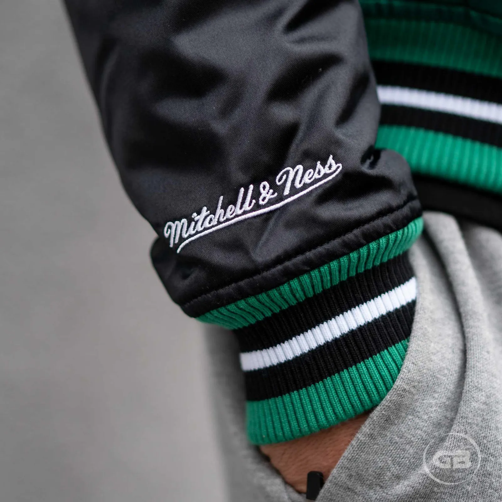 M&N Tough Season Satin Jacket Boston Celtics