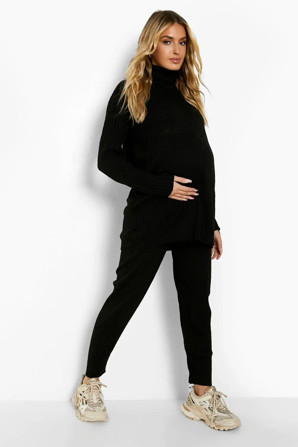 Maternity Sweater And Legging Knitted Rib Two-Piece