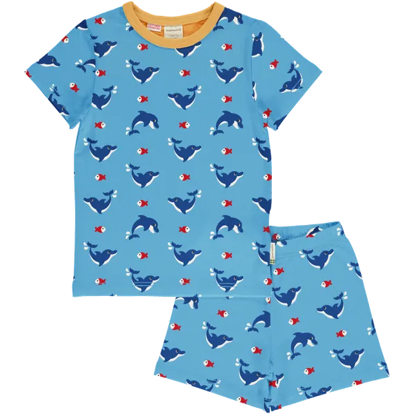 Maxomorra Dolphin Organic Cotton Short Pyjamas