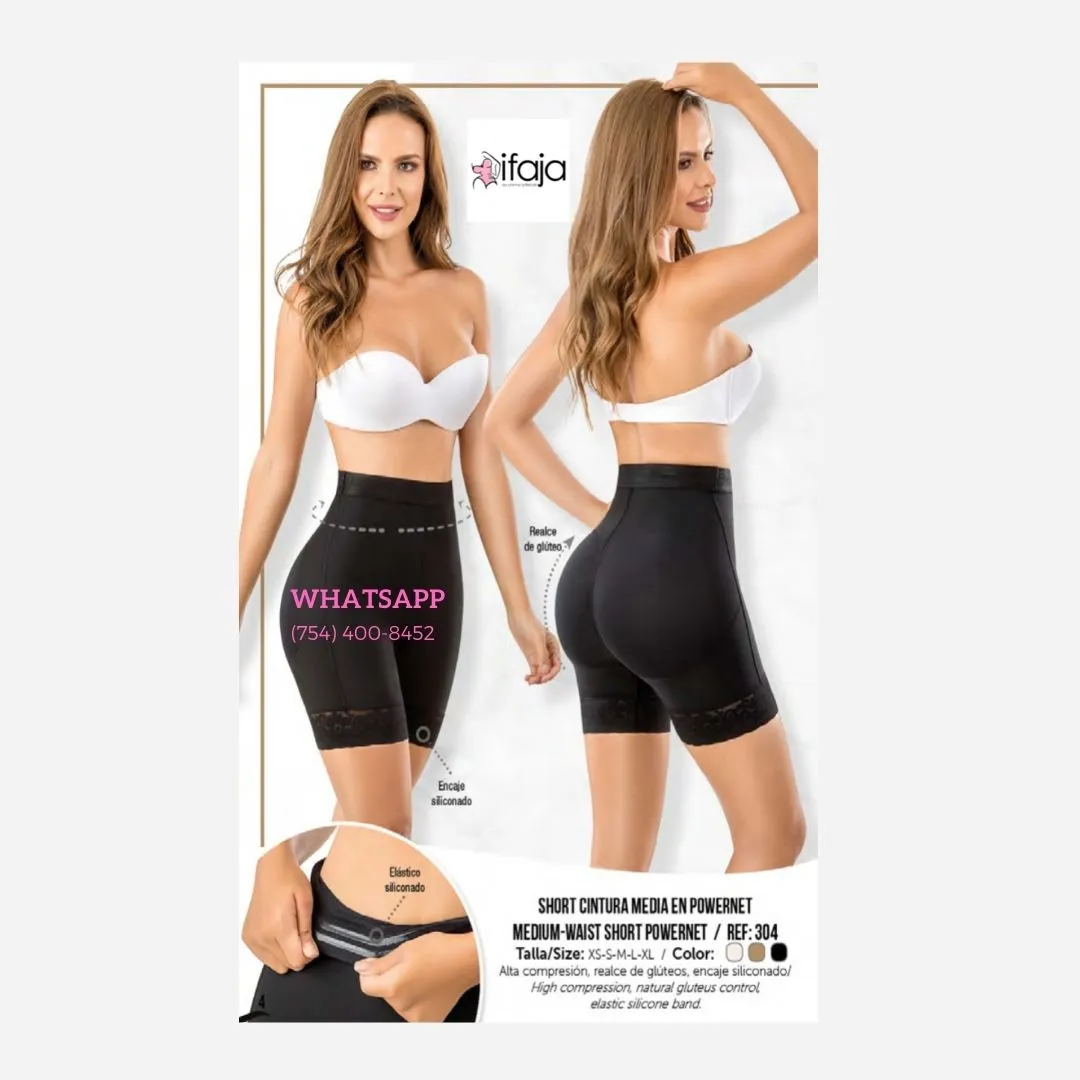 MEDIUM WAIST POWERNET SHORT/ SHORT CINTURA MEDIA EN POWERNET REF 304