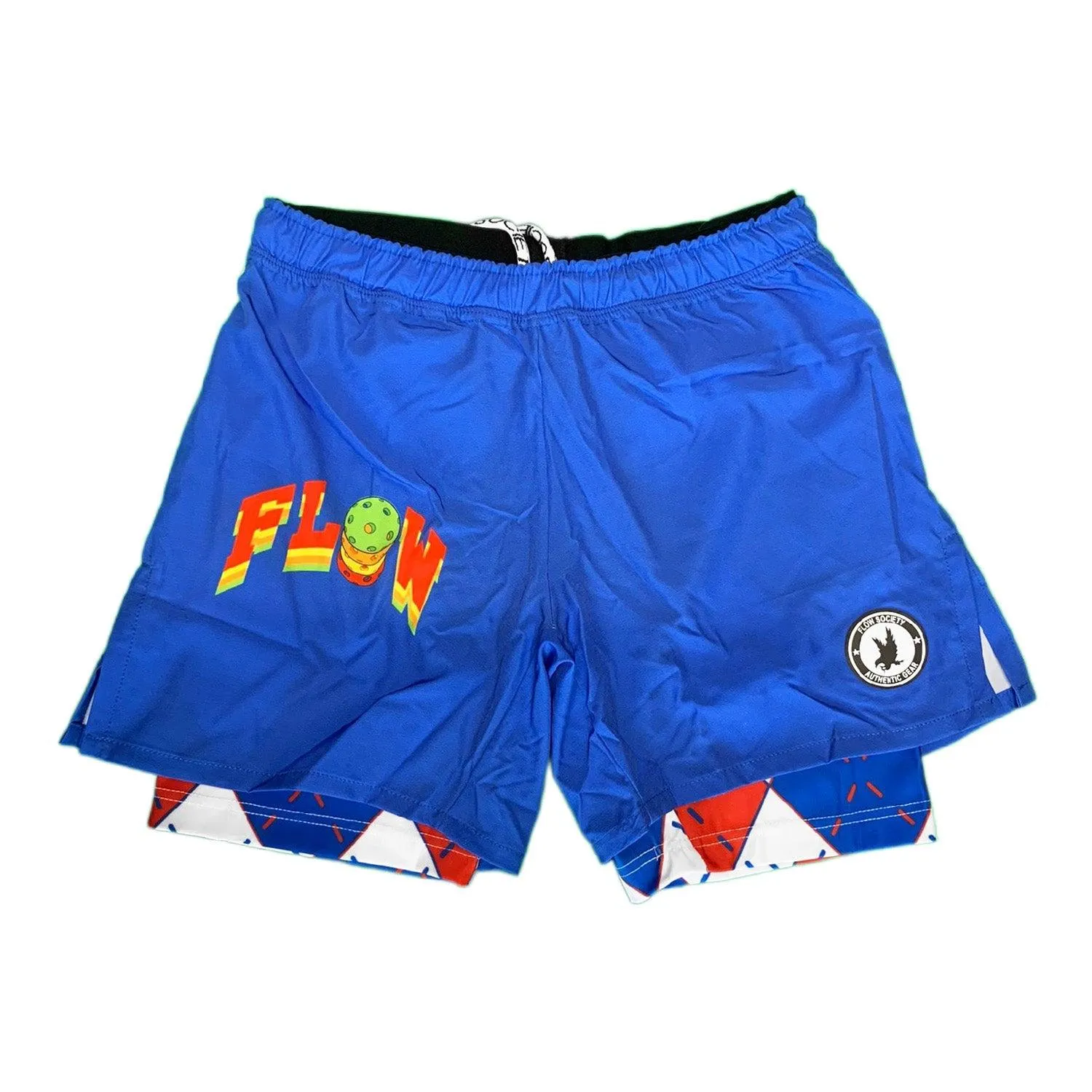 Mens 2-1 Compression Logo Pickleball 7 Blue Short