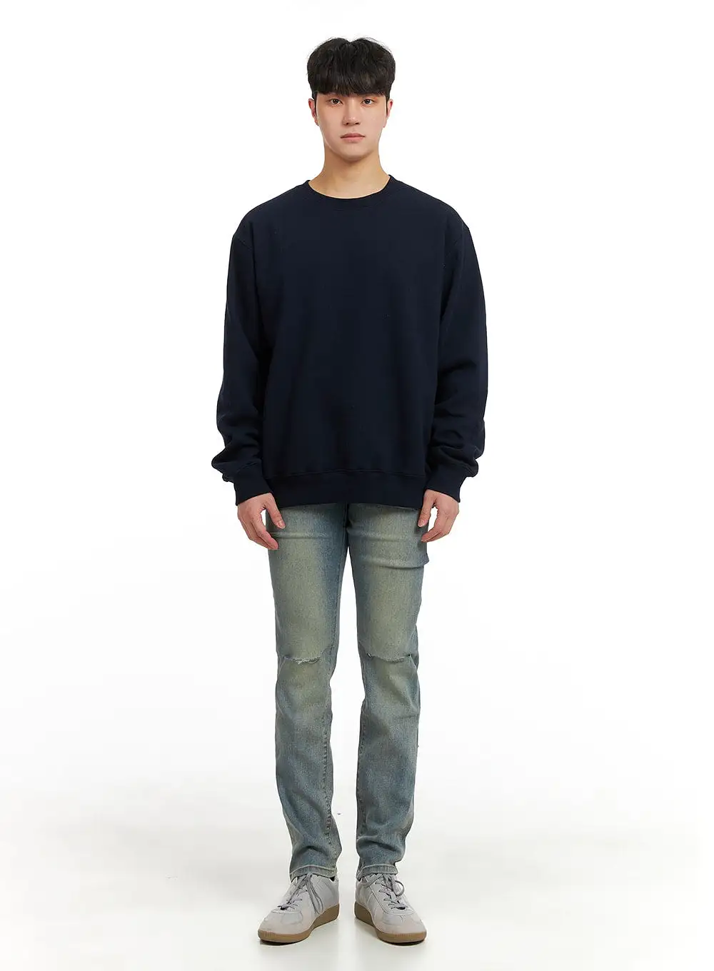 Men's Basic Crewneck Sweatshirt IA402 / Dark Blue