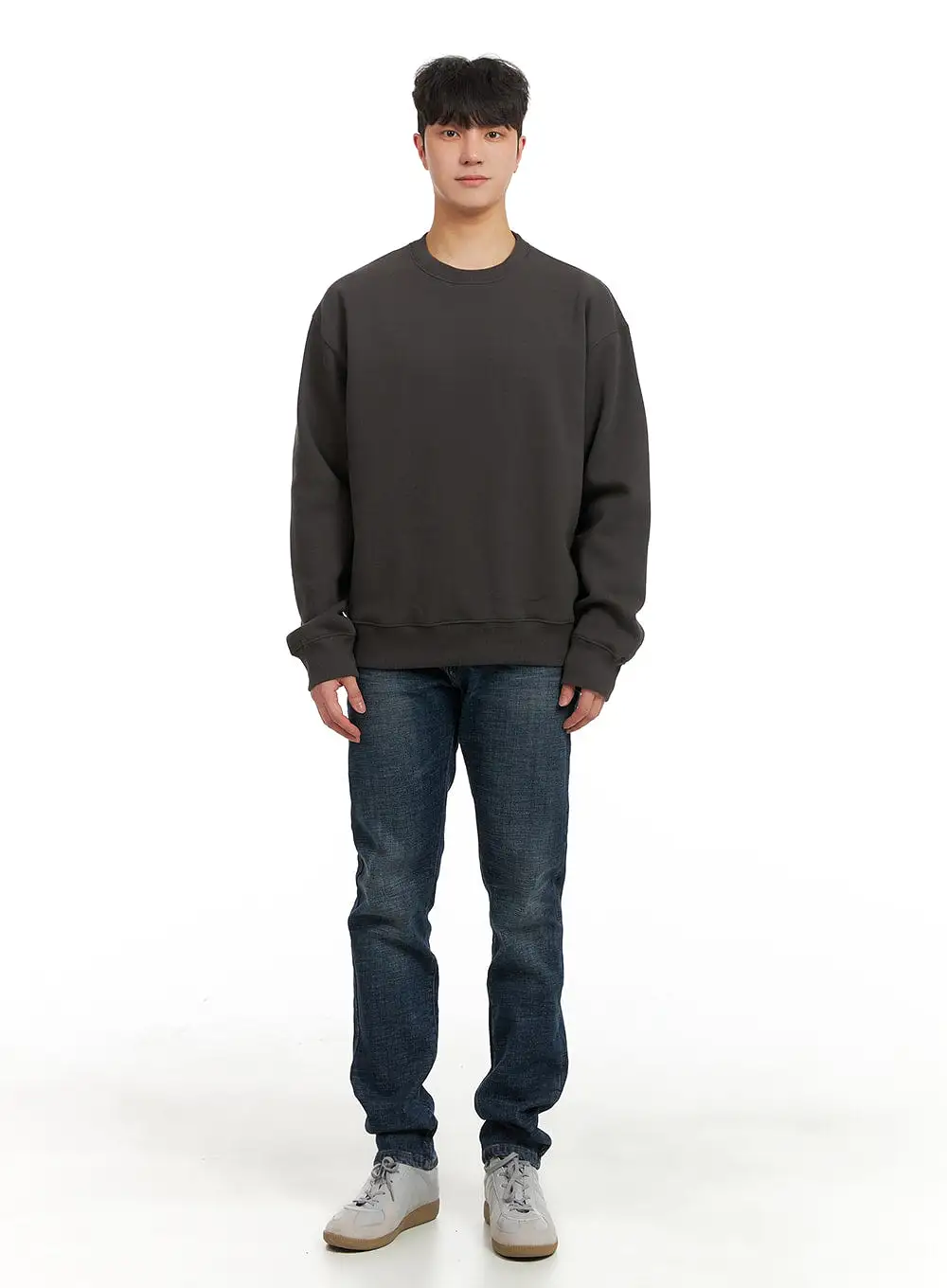 Men's Basic Crewneck Sweatshirt IA402 / Dark Gray