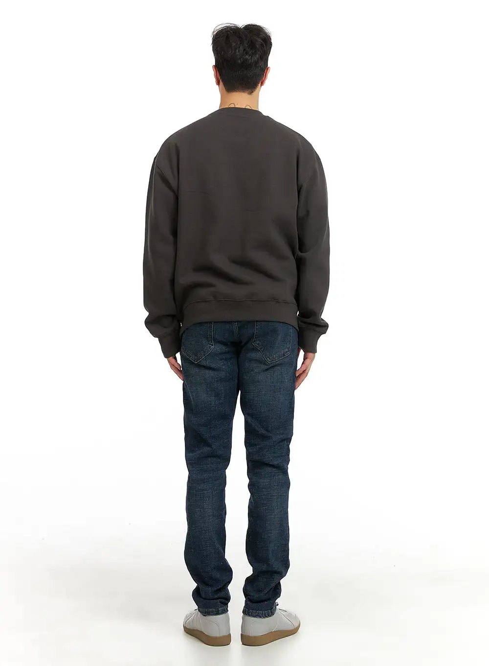 Men's Basic Crewneck Sweatshirt IA402 / Dark Gray