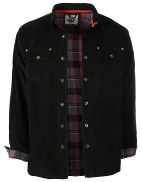 MEN'S CORDUROY LONG SLEEVE BUTTON DOWN SHIRT JACKET WITH FLANNEL LINING