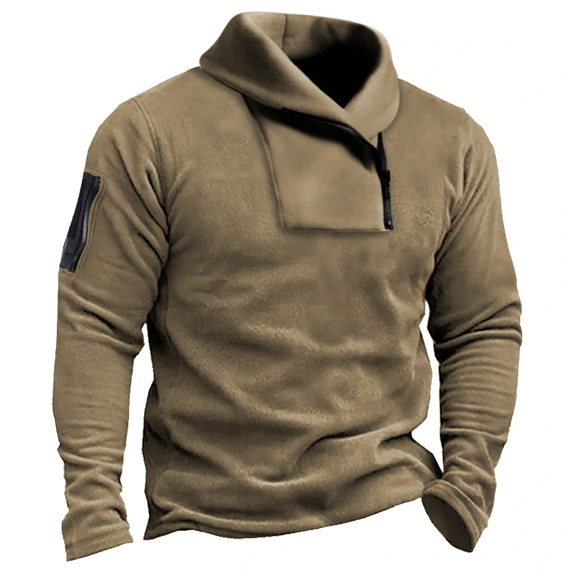 Men's Vintage Outdoor Training Zipper Pocket Tactical Sweatshirt