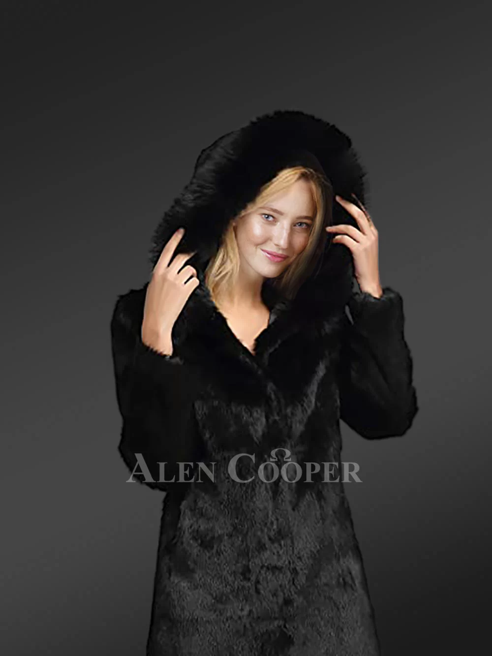 Mid Length Rabbit Fur Coat