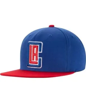 Mitchell & Ness Men's Los Angeles Clippers NBA Royal/Red LA Clippers Two-Tone Wool Snapback Hat