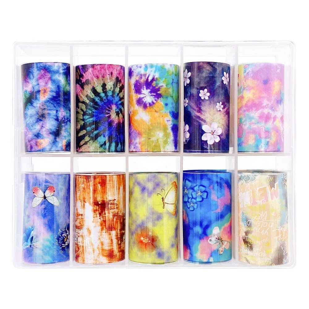 Nail Art Foil Box / Vibrant Tie Dye