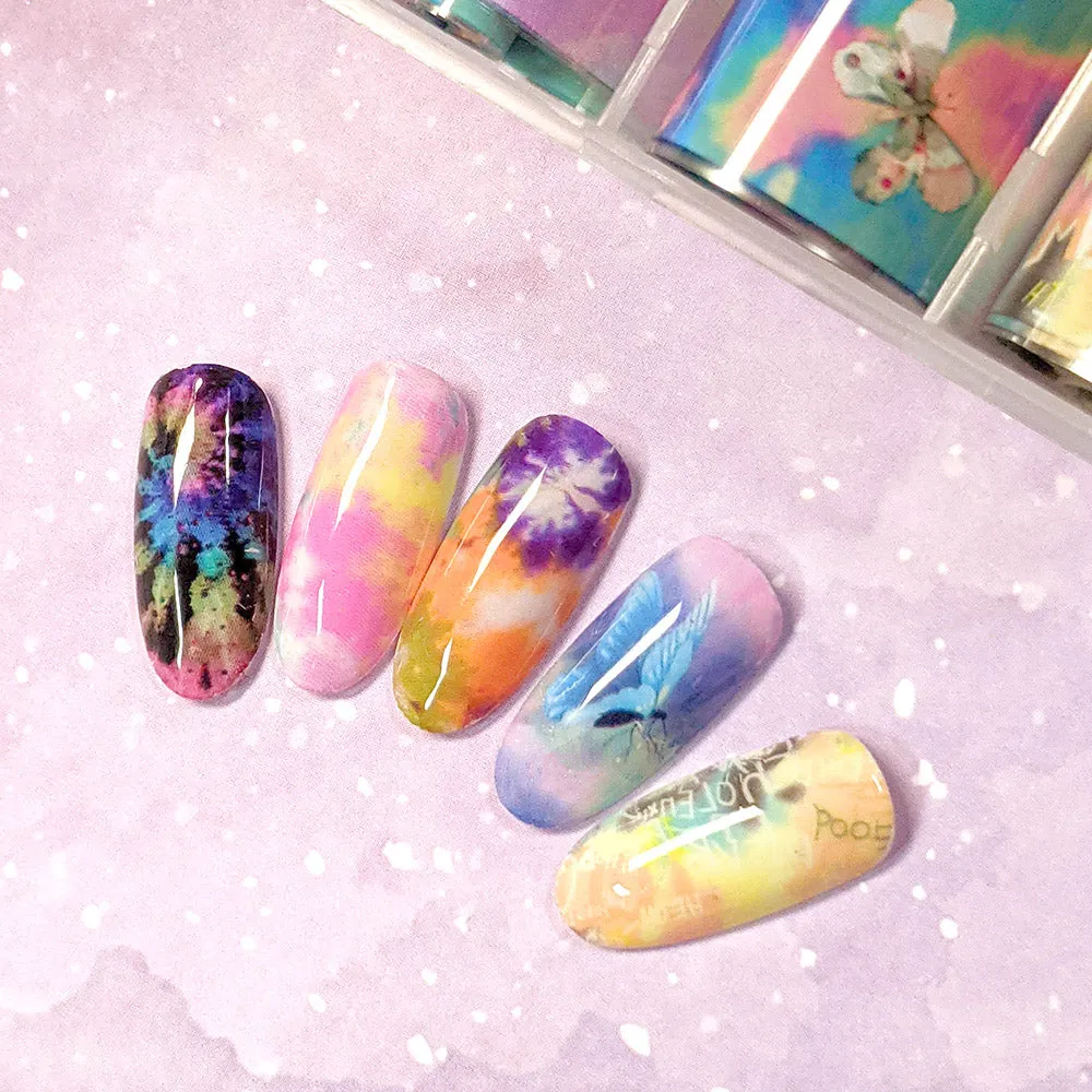 Nail Art Foil Box / Vibrant Tie Dye