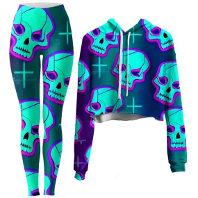 Neon Fright Crop Hoodie and Leggings Combo