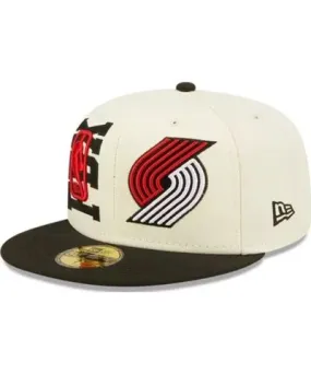 New Era Men's NBA Cream/Black Portland Trail Blazers 2022 NBA Draft 59FIFTY Fitted Hat