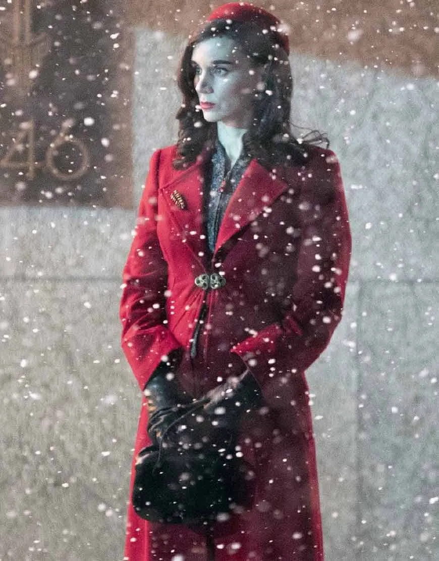 Nightmare Alley Rooney Mara Red Coat | Molly Red Trench Coat -Ujackets