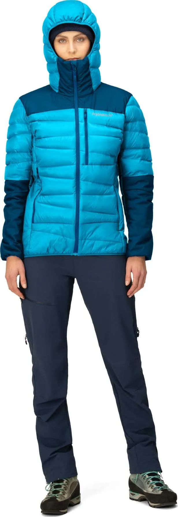 Norrøna Women's Falketind Down750 Hood Aquarius/Mykonos Blue | Buy Norrøna Women's Falketind Down750 Hood Aquarius/Myk