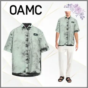 OAMC  |Denim Plain Cotton Short Sleeves Designers Shirts