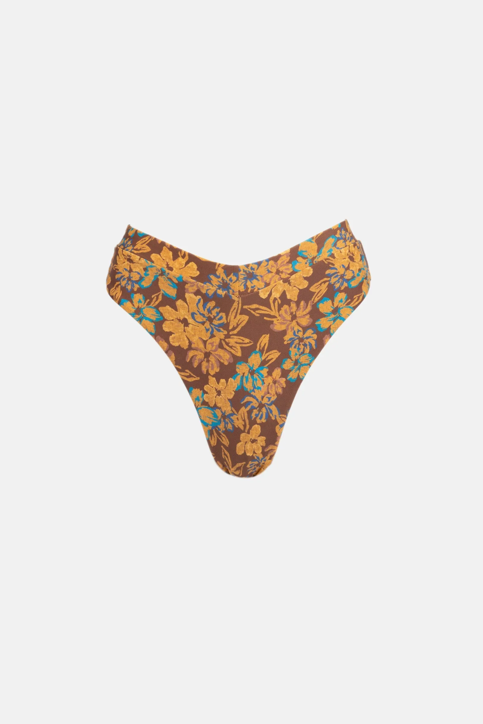 Oasis Floral Deep V Hi Waist Pant Chocolate