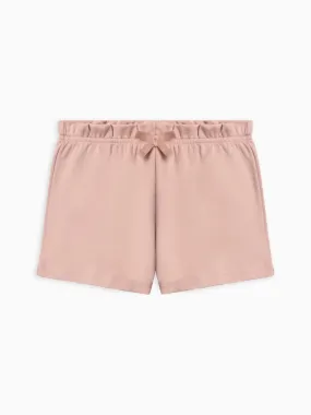 Organic Fay Ruffle Waist Short - Dusty Mauve