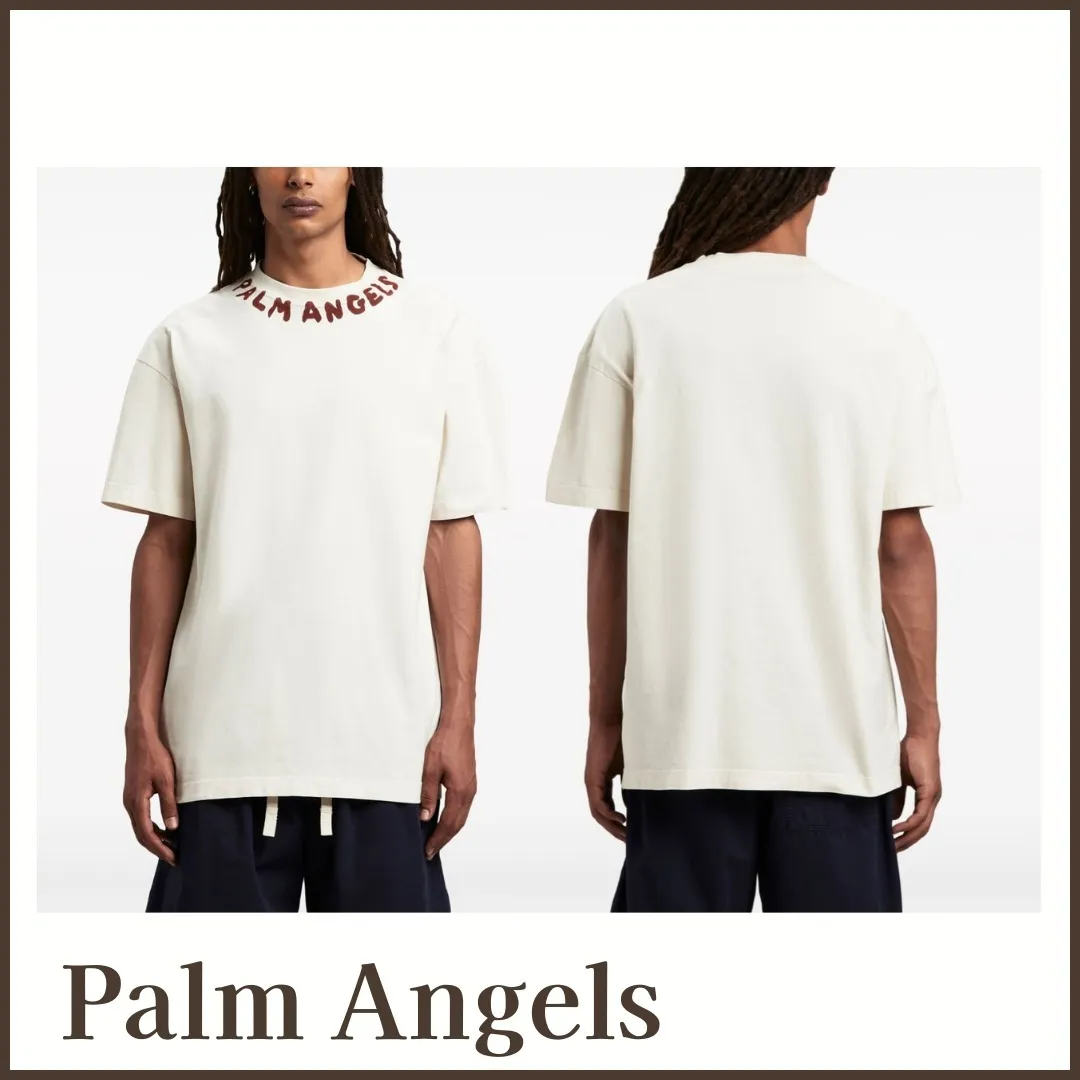 Palm Angels  |Street Style Plain Logo T-Shirts