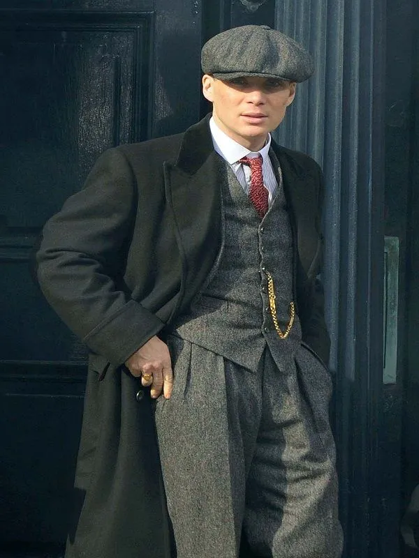 Peaky Blinders Thomas Shelby Coat - Cillian Murphy Black Wool Coat