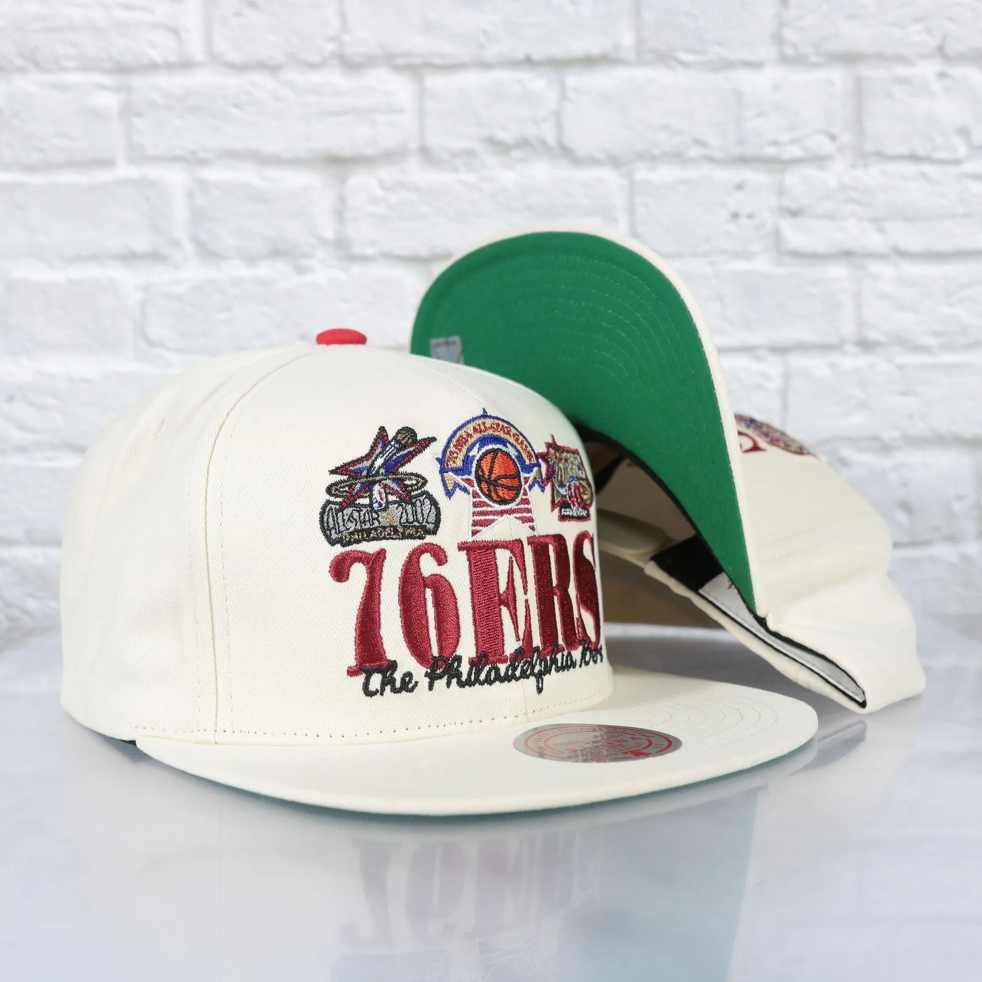 Philadelphia 76ers Hardwood Classics Reframe Retro Green bottom | Off-White Snapback Hat