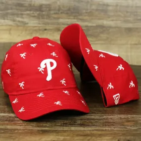 Philadelphia Phillies Spring Training 2022 Women's All Over Palm Tree Red 9Twenty Dad Hat