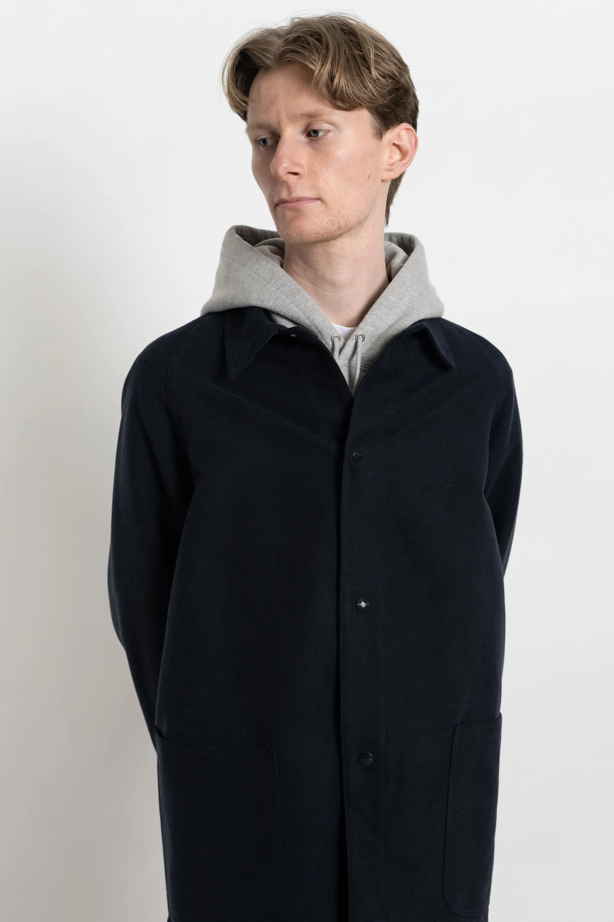 Pruner Coat Navy Double Flannel