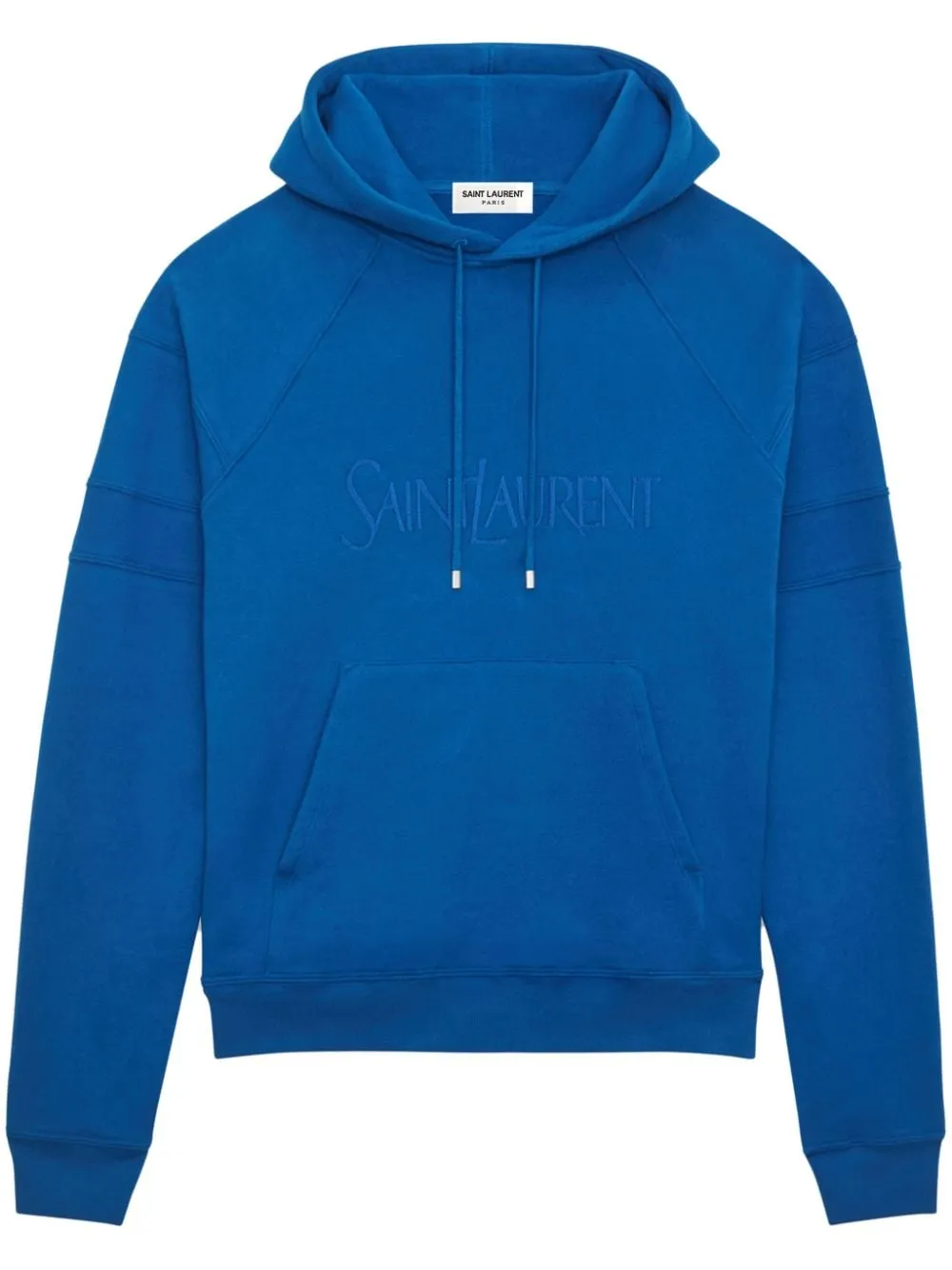 Saint Laurent Sweat à capuche colour block blue