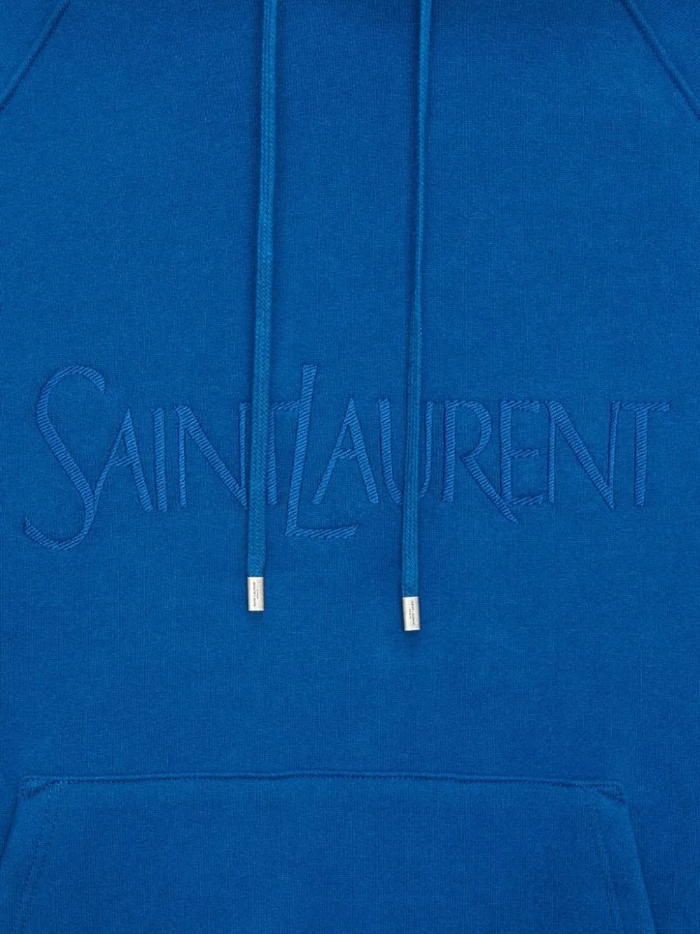 Saint Laurent Sweat à capuche colour block blue