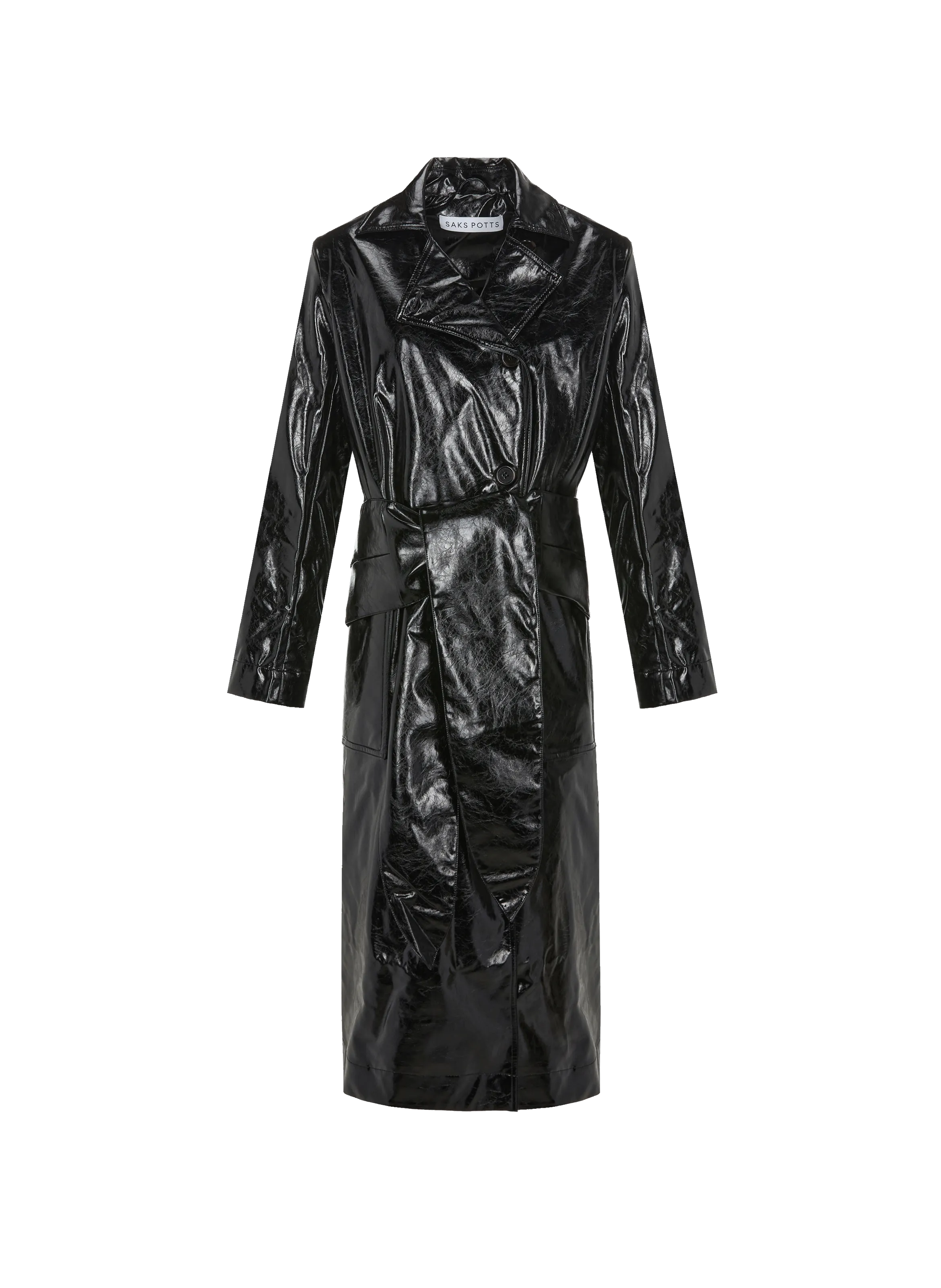 Saks potts  Vinyl-effect trench coat - Black