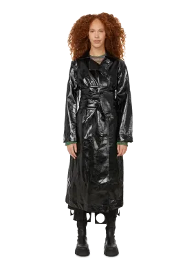 Saks potts  Vinyl-effect trench coat - Black