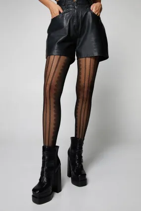 Scallop Stripe Sheer Tights