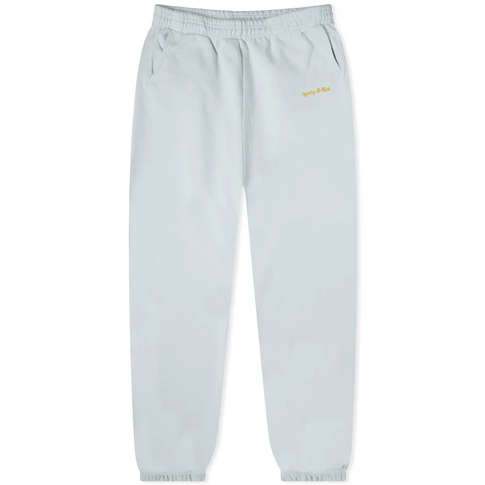 Sporty & Rich Classic Logo Sweat PantBaby Blue & Gold Embroidery